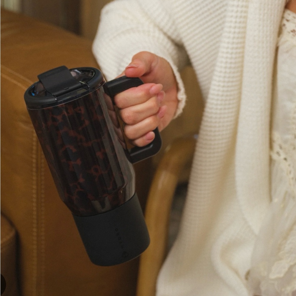 HydroJug Black and Brown Ceramic Travel Mug